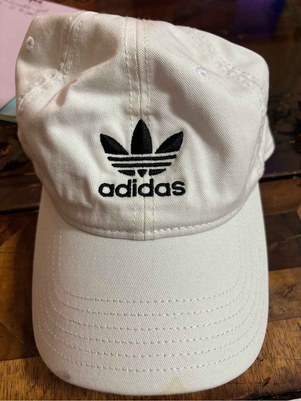 adidas White Cap with Black Trefoil Embroidery